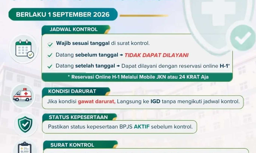 BPJS Kesehatan Terapkan Aturan Baru Kontrol Pasien Mulai 1 September 2026